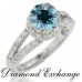 1.60 CT Women's Round Cut Blue Diamond Engagement Ring 